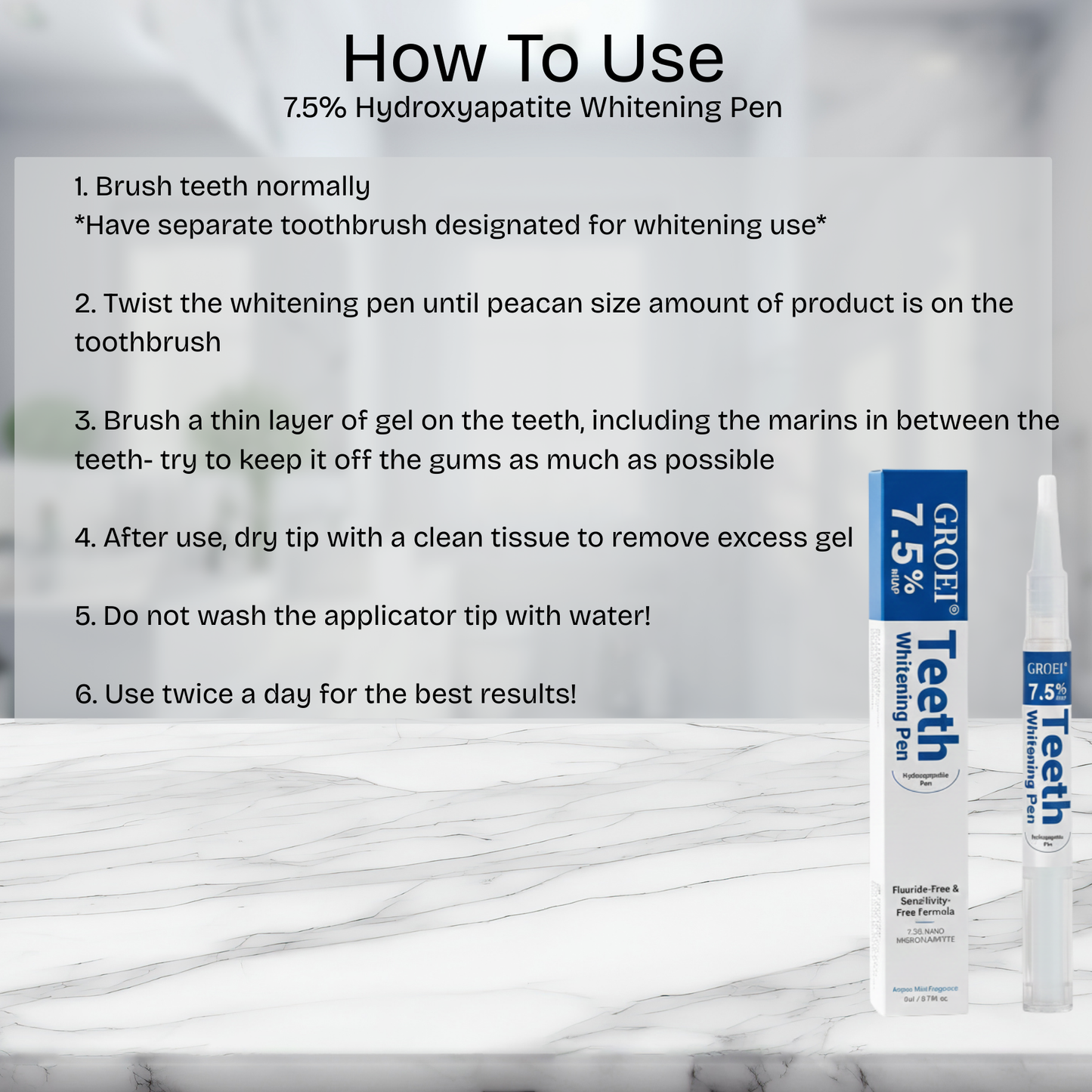 7.5% Hydroxyapatite Whitening Pen