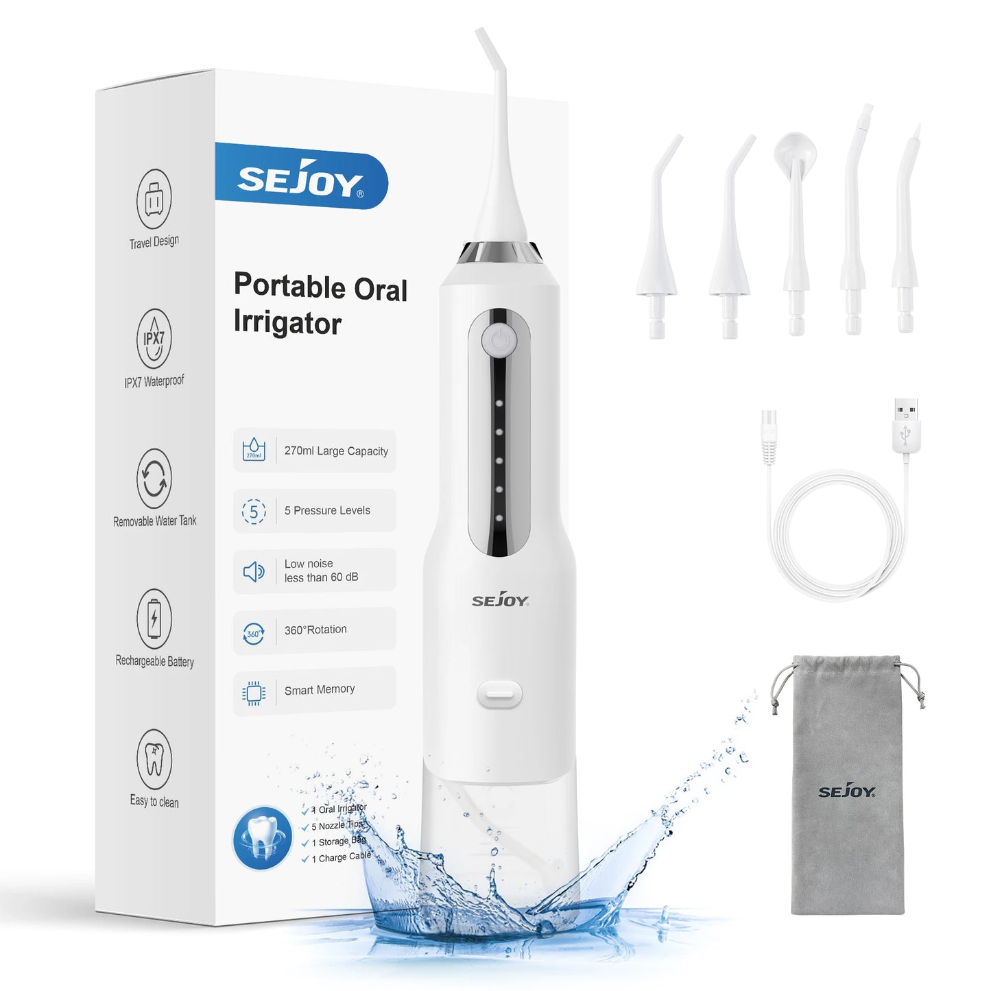 Sejoy Enamel White Water Flosser