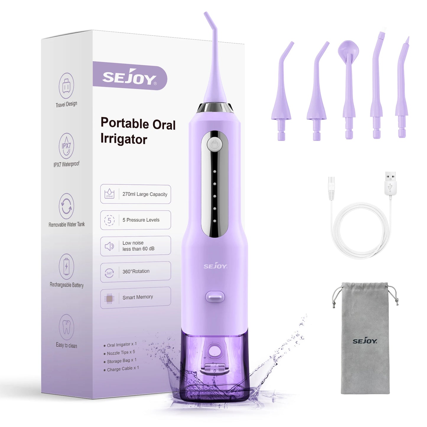 Sejoy Purple Water Flosser